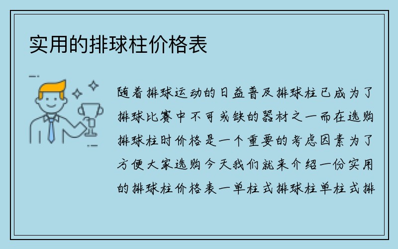 实用的排球柱价格表